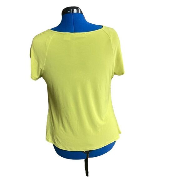 VALERIE STEVENS Women’s Green Studded Top Size Large Short Sleeves Cowl Neck - Picture 6 of 8